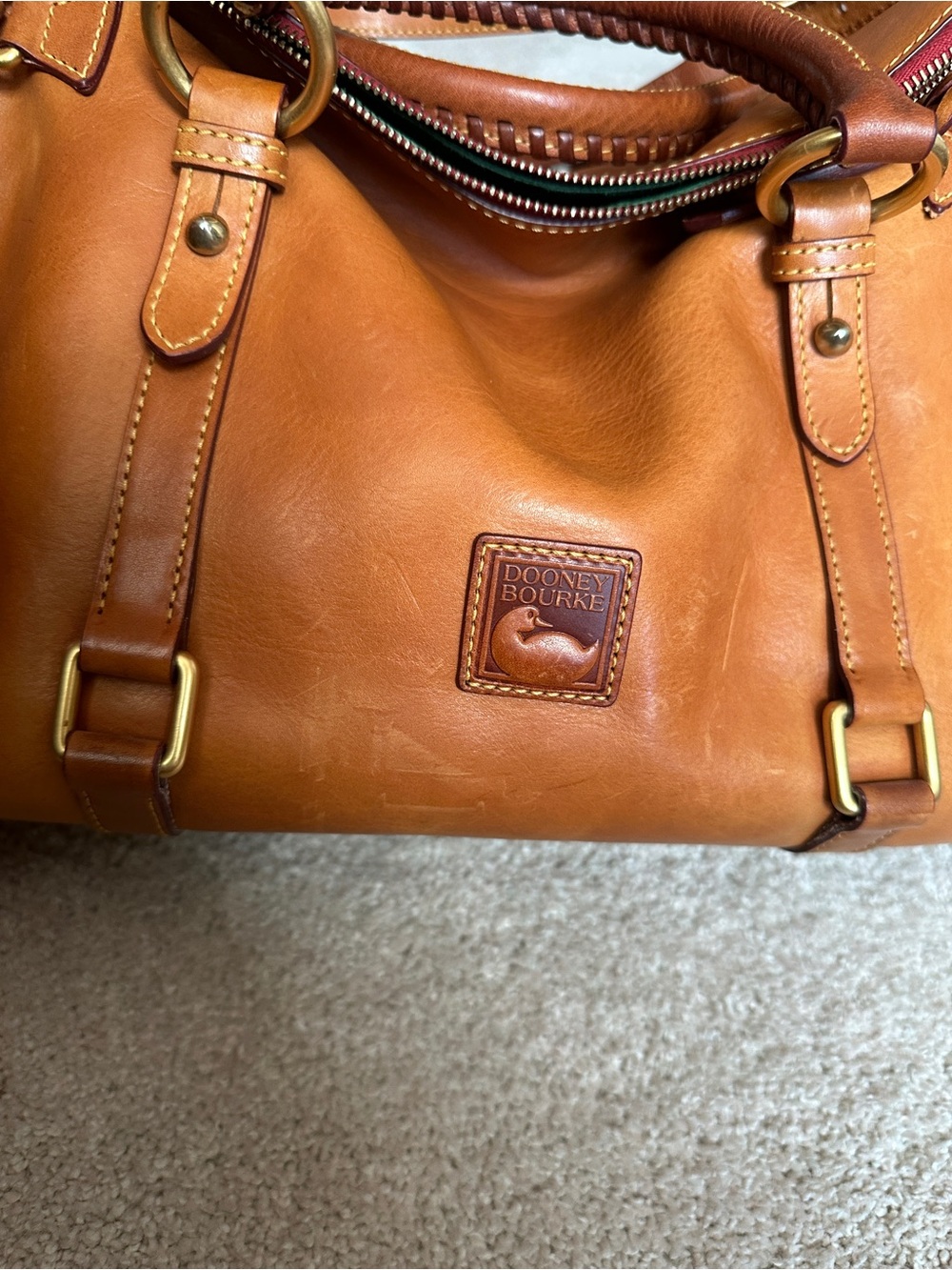 GUC 15” Large Dooney & Bourke Florentine Leather Satchel - Picture 3 of 16